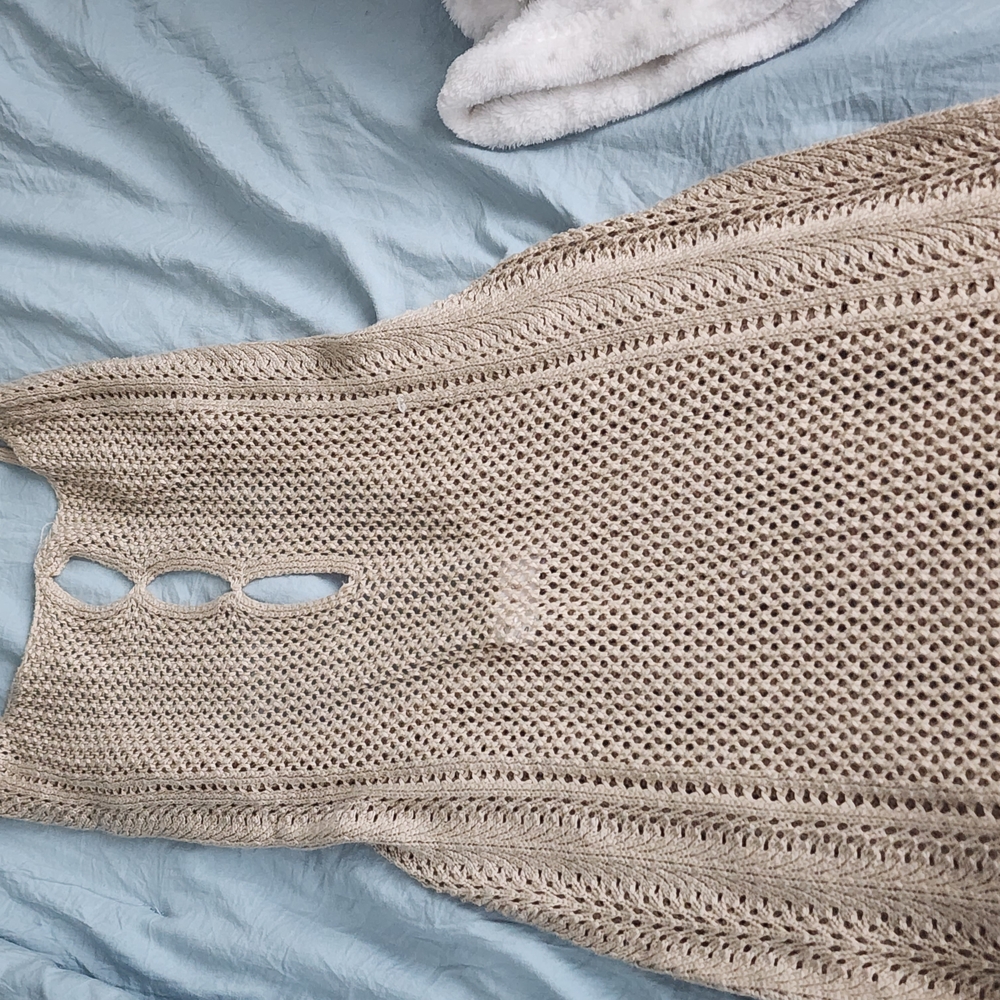 Meshki Beige Knit Dress Cover Up